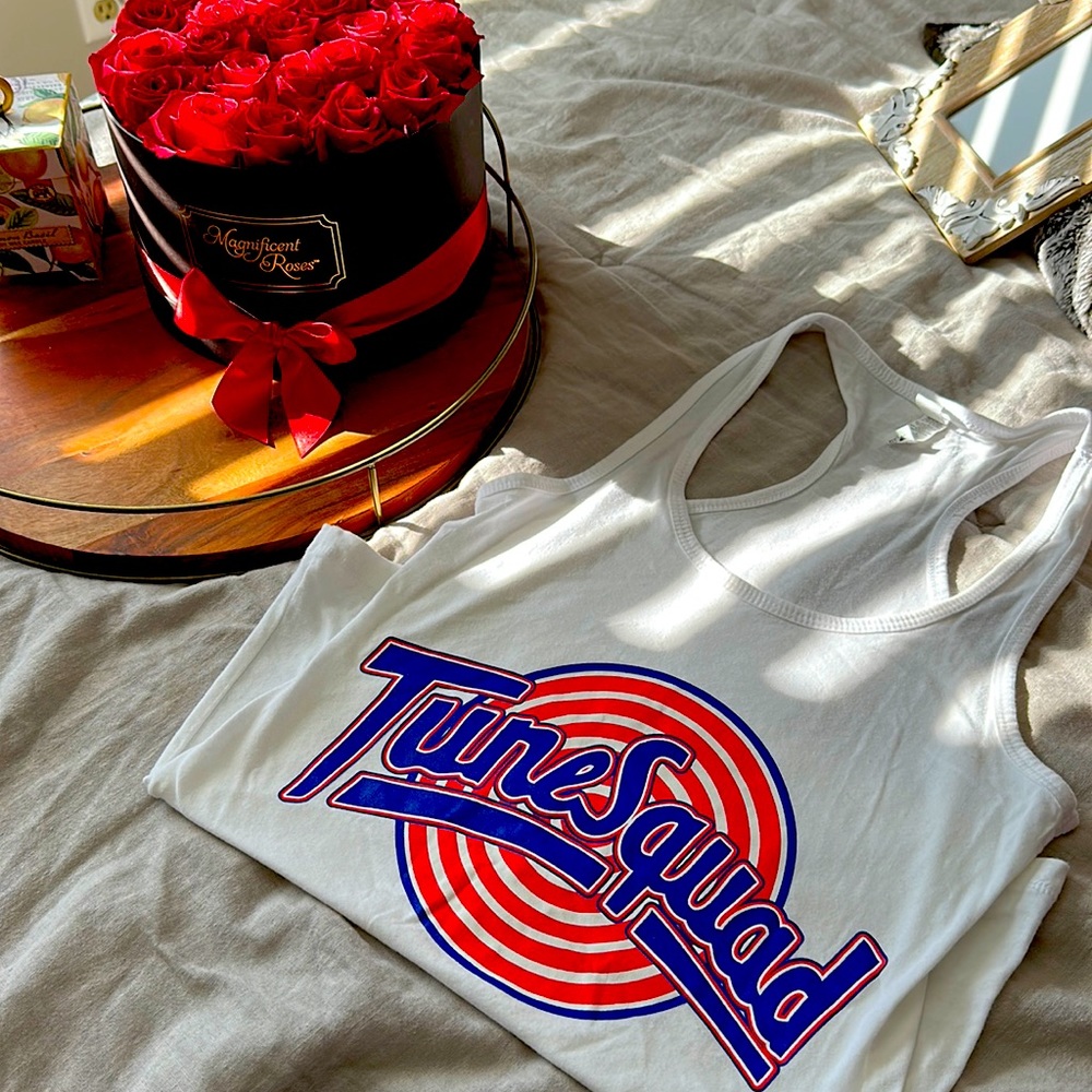 Tune Squad White Tank Top Medium